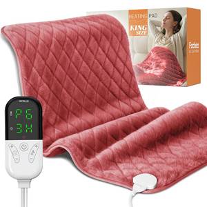 lot 11814 image: Electric Heating Pad for Pain Relief - 35x20 King Size, Soft Velvet, Moist & Dry Heat, Adjustable Temperature, Auto Shut-Off, Machine Washable, Ideal for Back, Neck, Shoulder & Menstrual Cramps