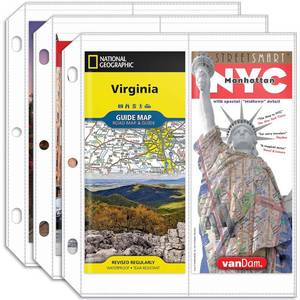 lot 12355 image: Folded Map Sleeves, Map Protector, Envelopes Page for 3-Ring Binders, Brochure Holder with 4.5 x 11 Pockets, 20PCS