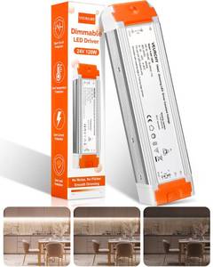 lot 12357 image: VEURCHY 120W 24V Dimmable LED Driver,Triac Dimmable Transformer AC 120V to DC 24V 120 Watt Compatible with Lutron & Leviton Dimmer Switches, Dimmer Led Power Supply 24 Volt for Strip Lights