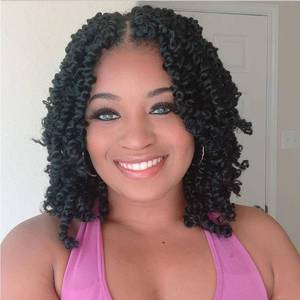 lot 12364 image: BOHOBABE Passion Twist Crochet Hair 10 Inch Short Pre looped Passion Twist Hair Extensions Pre twisted Crochet Synthetic Braiding Hair 8 Packs Natural Black Braids for Women (1B)