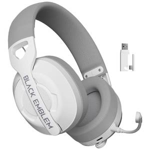 lot 12373 image: Black Emblem X2 Wireless Gaming Headset, 2.4GHz Gaming Headphones with Mic, Bluetooth 5.4, 50H Battery, Breathable Earcups, Lightweight Wireless Headset for PCPS5PS4Switch
