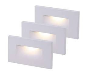 lot 12378 image: CLOUDY BAY 120V Dimmable LED Indoor Outdoor Step Light,3-Pack,3000K Warm White,Stair Light,White Finish
