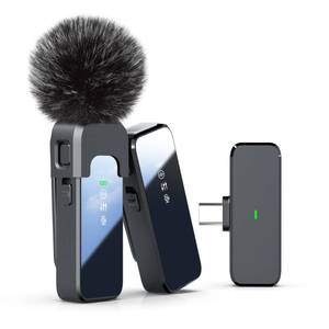 lot 12381 image: Wireless Lavalier Microphone for iPhone 15 16 & Android with Noise Cancellation, 100ft Transmission, 18H Battery Life, USB Type-C Wireless Lapel Microphone for Video Recording, Vlog, Streaming