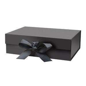 lot 12399 image: DaiUni 10.5X7.5X3.1 Black Magnetic Gift Box with Lid and Ribbon for Presents