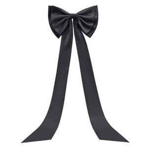 lot 12400 image: Large Satin Bow for Backdrop, 75 x 18 Giant Bow Ribbon Tie for Themed Room Wall Decor Ormanents Door Wedding Engagement Bachelorette Shower Bridal Christmas Tree Decoration (Black, 18x75 Inches)