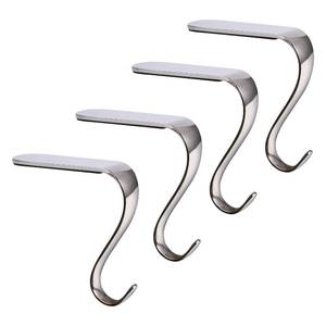 lot 12401 image: DOYOLLA Christmas Stocking Holders Xmas Fireplace Hanger Hooks Holiday Mantel Garland Clips Metal Grips Set of 4 (Silver)