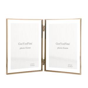 lot 12406 image: GorYeeFine Gold 5x7Double Floating Frame,For Photo Sizes(3.5 x5 & 4x 6),4X6Metal Lace Edge Frames Adjustable TabletopShelf Photo Frame,for Wedding,Thanksgiving,Christmas