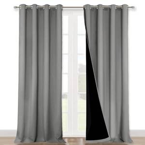 lot 13284 image: NICETOWN Full Shade Curtain Panels, Pair of Energy Smart & Noise Blocking Out Blackout Drapes for Dining Room Window, Thermal Insulated Guest Room Lined Window Dressing(Silver Grey, 52 x 120 inch)