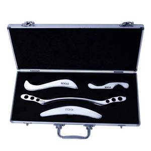 lot 13290 image: STICKON Stainless Steel Gua Sha Scraping Massage Tool Set IASTM Tools Great Soft Tissue Mobilization Tool (J Shape)