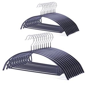 lot 13291 image: Nature Smile Non Slip PVC Coating Sweater Hangers,Dress Suit Coat Hangers,Shoulder Bump Free Golf T Shirts Clothes Hangers (Black Color 20 Pack)