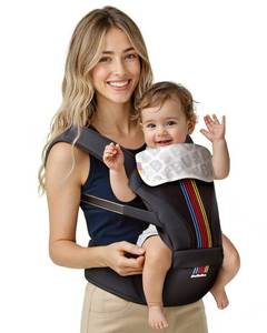 lot 13293 image: Baby Carrier with Hip Seat, BeBeBus 2-in-1 Ergonomic Newborn to Toddler Carrier up to 44 lbs, Detachable Hands-Free for Infant, All Season Forward-Facing Carry, Fits Waist Sizes up to 38 inch (Black)