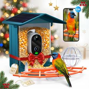 lot 13294 image: Smart Bird Feeder with Camera Solar Powered - 2.5K 4MP Birds Feeder Camera for Outdoors Garden with AI Identify, Squirrel Proof, Rechargeable Battery WiFi Video Bird Feeder Cam, Gift for Birds Lover