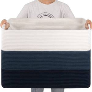 lot 13307 image: Cotton Jumbo Bath Towels Set - Navy Blue and White