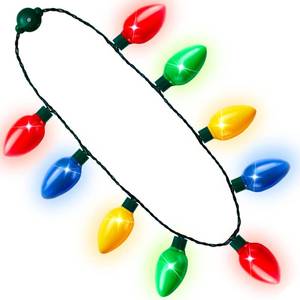 lot 14303 image: JOYIN 1 Pack Christmas Necklace LED Light Up Necklace 9 Bulbs 6 Modes LED Holiday Costume Accessories for Christmas Xmas Party Favor Party Supply
