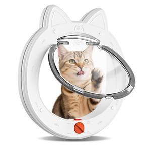 lot 15248 image: Decormax Cat Door with 4-Way Lock, Cat Door for Exterior Door with Magnetic Flap, Weatherproof Pet Door for Interior Door, White