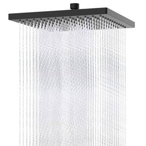 lot 15250 image: Hibbent cUCPC Certified Metal Rain Shower Head, 12 High Pressure Shower Heads, Square Large Bathroom Rainfall Shower Head with Adjustable Brass Ball Joint, Waterfall Full Body Coverage, Matte Black