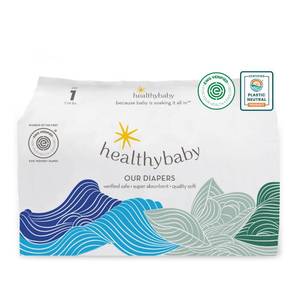 lot 15259 image: Our Diapers  The First EWG Verified & Microbiome-Friendly Diaper  12-Hour Leak Protection  Made with Organic Cotton & Plant-Derived Materials  Totally Chlorine Free  Size 1 (7-14 lbs) 70 Count