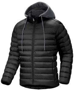 lot 15268 image: Lightweight Mens Puffer Jacket Warm Hoodie Quilted Winter Jackets Zip Up Hooded Insulated Waterproof Coat with Hood L