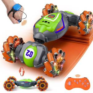 lot 15270 image: QXHOL Gesture Sensing RC Stunt Car for Boys 6-12 Year Old, 4WD Remote Control Cars Toys with Lights Music, Best Birthday Gifts for Kids, 2.4Ghz Hand Control Drift Car