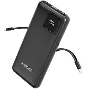lot 16398 image: Power Bank with Cords Wires 10000mAh, Type C Fast charging Portable Charger power bank,Slim Travel Battery Pack 4 Outputs 2 Inputs,3A Fast Charging phone charger compatible with IPhone Samsung Android