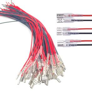 lot 16417 image: 60Pcs 2.8mm 4.8mm and 6.3mm Female Spade Crimp Terminal with Insulating Sleeve and Wire,Female Spade Quick Splice Connector Assortment Kit with 25cm red Black Wires