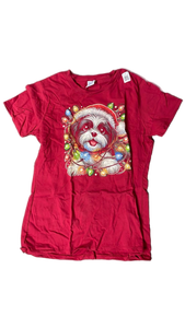 lot 16442 image: Christmas Dog T-Shirt Red M