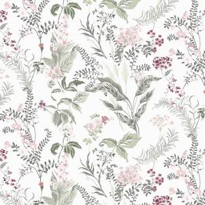 lot 16449 image: Vinjiasin Wallpaper Peel and Stick Floral Contact Paper Self Adhesive Removable Colorful Flower Leaf Wall Paper for Bathroom Bedroom Nursery 16.1 x 197