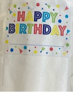 lot 16476 image: Happy Birthday Yard Sign with Stakes 24x18in