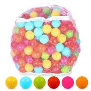 lot 3787 image: Multi-Color Plastic Ball Collection in Mesh Bag