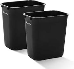 lot 3802 image: Set Of two black wastebaskets