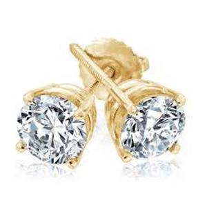 lot 4456 image: Gold Round Stud Earrings