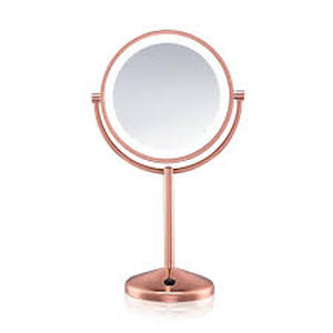 lot 10324 image: LED Vanity Mirror with Rose Gold Base
