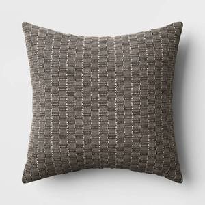 lot 3825 image: Oversized Textural Woven Square Throw Pillow BlackNeutral - Threshold�� Modern Cotton Decor for Indoor Comfort