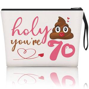 lot 4030 image: Creakraft 70th Gifts Idea 70th Birthday Gift for Women Makeup Bag 70-Year-Old Gifts for Grandma Wife Aunt Friend Gag Gifts Cosmetic Bag Organizer Zipper Pouch Gift for Retirement Anniversary