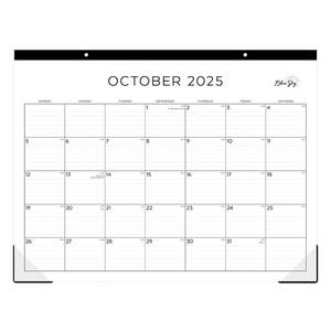 lot 4483 image: Blue Sky 2026 Monthly Desk Pad Planning Calendar 22x17 Standard Black and White