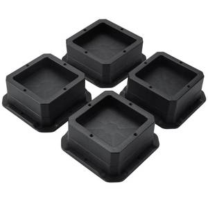 lot 4504 image: BTSD-home Bed Risers 1 inch Heavy Duty Furniture Risers for Sofa Table and Chair Black 4 Pack
