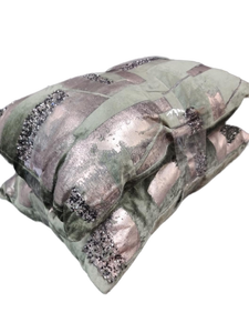 lot 5665 image: Decorative Feather Filled Throw Pillows set of two