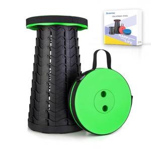 lot 5700 image: Boreeman Upgraded Folding Stool Lightweight Yet More Sturdy with Load Capacity 400lbs Portable Collapsible Stool for Camping Fishing Hiking BBQ (Green)