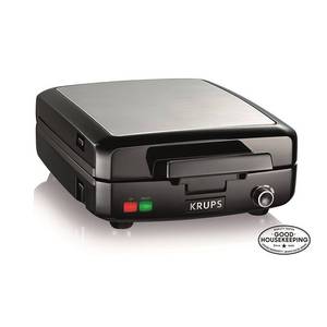 lot 5753 image: Krups Stainless Steel 4 Slice Belgian Waffle Maker with Removable Plates  GQ502D51