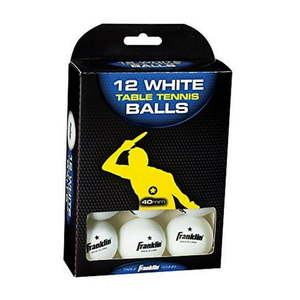 lot 6288 image: Franklin White 40MM 1-Star Table Tennis Ball (12-Pack) 57103P6