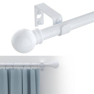 lot 6298 image: GXOACKJ Curtain Rods for windows 32-48 inch, 58 inch Decorative White Splicing Heavy Duty Metal Curtain Rod set with Brackets