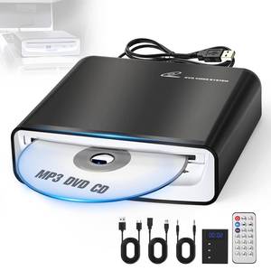 lot 6300 image: CD Player for Car with USB & AUX Ports, Upgraded Portable External CD DVD Player for Car Laptop Desktop TV Mac Computer, with Extra USB Extension Cable