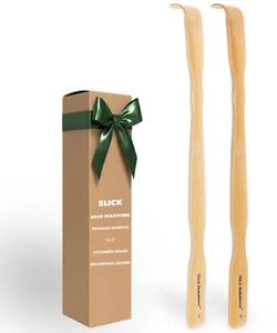 lot 6306 image: Slick- Bamboo Back Scratcher, 16.5��, 2 Pack, Wooden Back Scratcher Long Handle for Men and Women