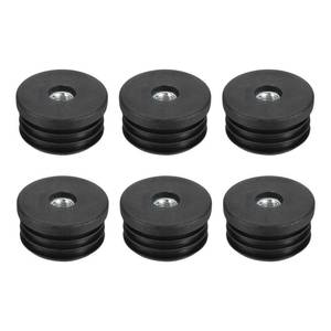 lot 6330 image: Uxcell 6Pcs M8 Thread Inserts for 38mm1.5 OD Round Tube, Black Plastic Plug Caster Insert Chair End Caps Furniture Leg Plug