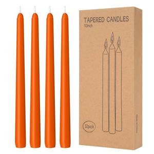 lot 6338 image: LYOBATH 2 Pack Orange Taper Candles - Taper Candles 10 Inch Dripless, Smokeless & Unscented - 8 Hours Long Burning - Ideal for Weddings, Dinner Parties, and Home Decor