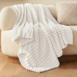 lot 7523 image: Joiedomi White Throw Blanket for Couch, Soft & Warm Fleece Blankets Gifts for Women Men Mom, Cozy Cute Soft Cream White Throw 50x60 Inches
