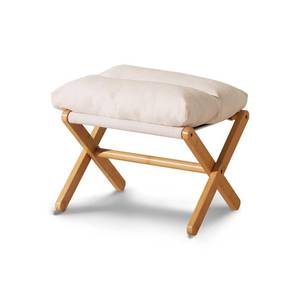 lot 7571 image: Baveke Ottoman Foot Rest- Bamboo Foldable Stool, Foot Stools Small Ottman with Upholstered & X Legs, Folding Shoe Bench, Bedroom and Living Room (Small Beige)