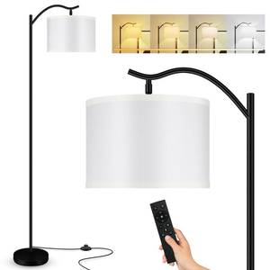 lot 7581 image: BoostArea Floor Lamp for Living Room,Arc Floor Lamp with Remote Control,Stepless Dimmable Brightness & Colors Temperature 2700k-6500k,Modern Standing Lamp for Bedroom Study Room Office,White