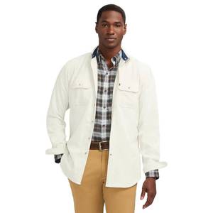 lot 7593 image: Izod Mens Stratton Flannel Long Sleeve Button Down Shirt, Silver Birch, Medium