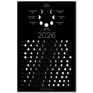 lot 8007 image: 2026 Dark Moon Phase Calendar (SHIPS FLAT) Hangable Lunar Wall Poster - Great as a Unique Gift, Moon Tracking, D�cor & Art, Astrology - Celestial Calendar for Home & Office by Thankful Greetings